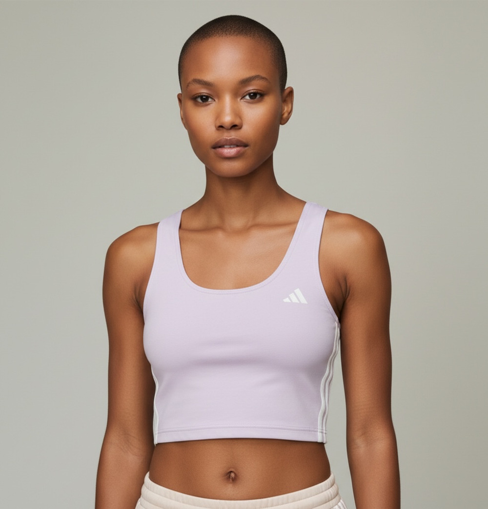 Adidas Women's Train Essentials 3-Stripes Cropped Tank Top
